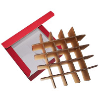 Verpackung mit Steggefache