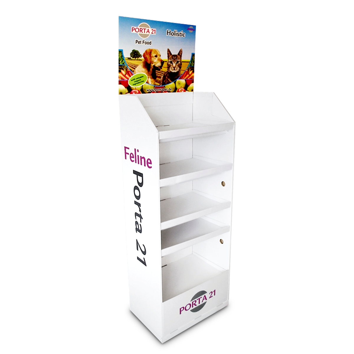 Fotografie des Tierfutter Displays