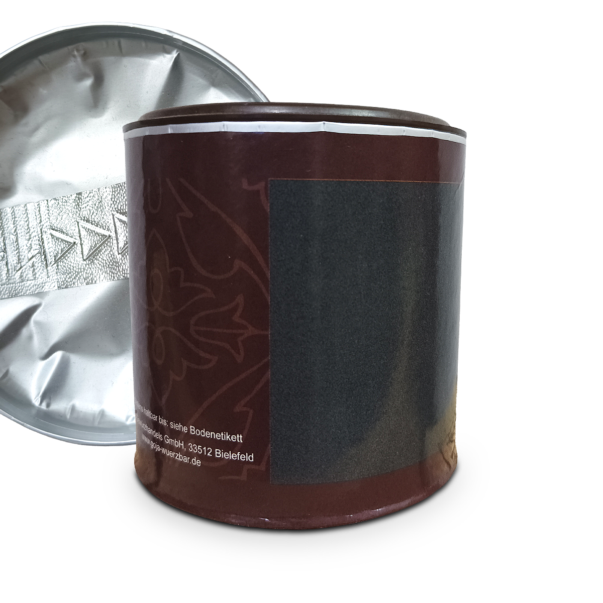 Fotografie einer braunen Dose für Lebensmittel