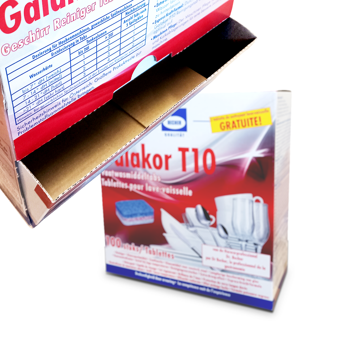 Fotografie der Verpackung & des Spenders für Galakor T10