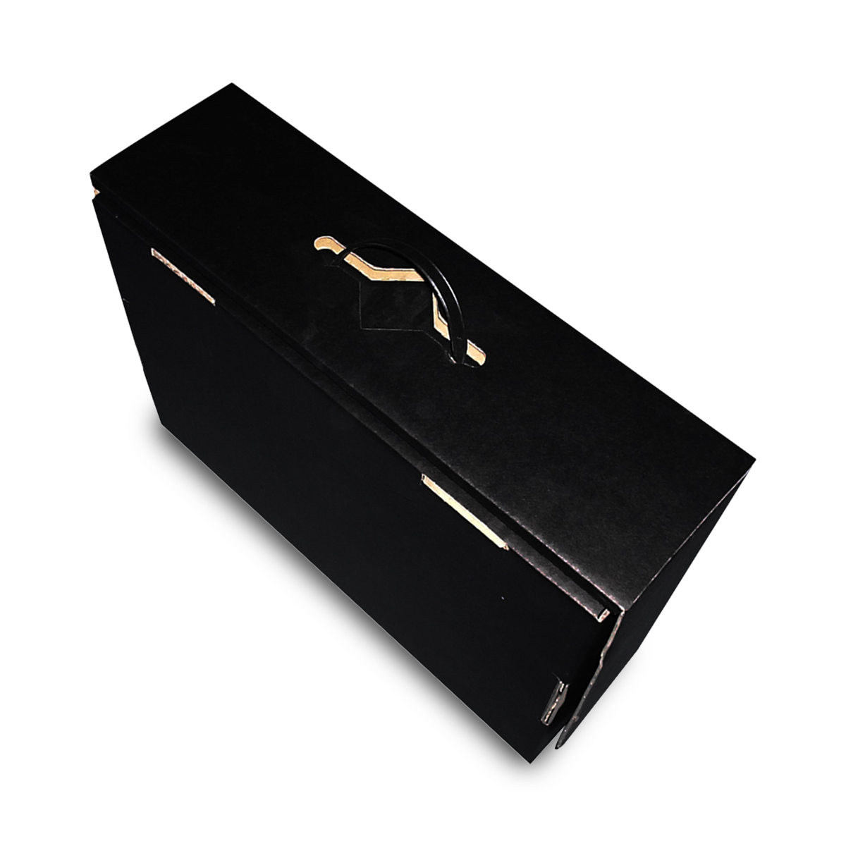 Fotografie eines Koffers aus Wellpappe