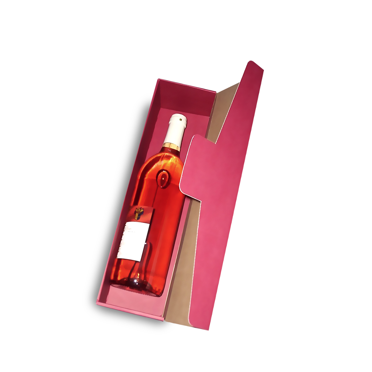 Fotografie der geöffneten Weinverpackung